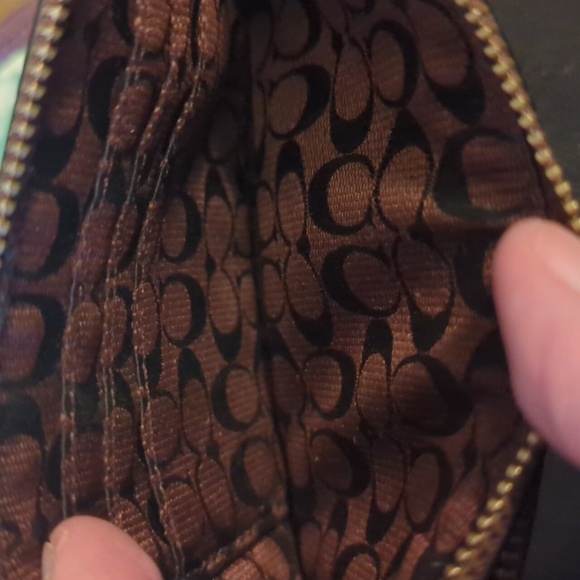 Coach Maroon Leather Wristlet - Picture 3 of 4